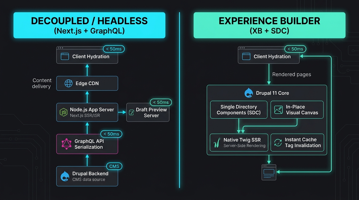 Decoupled vs Experience Builder Architecture Pipelines